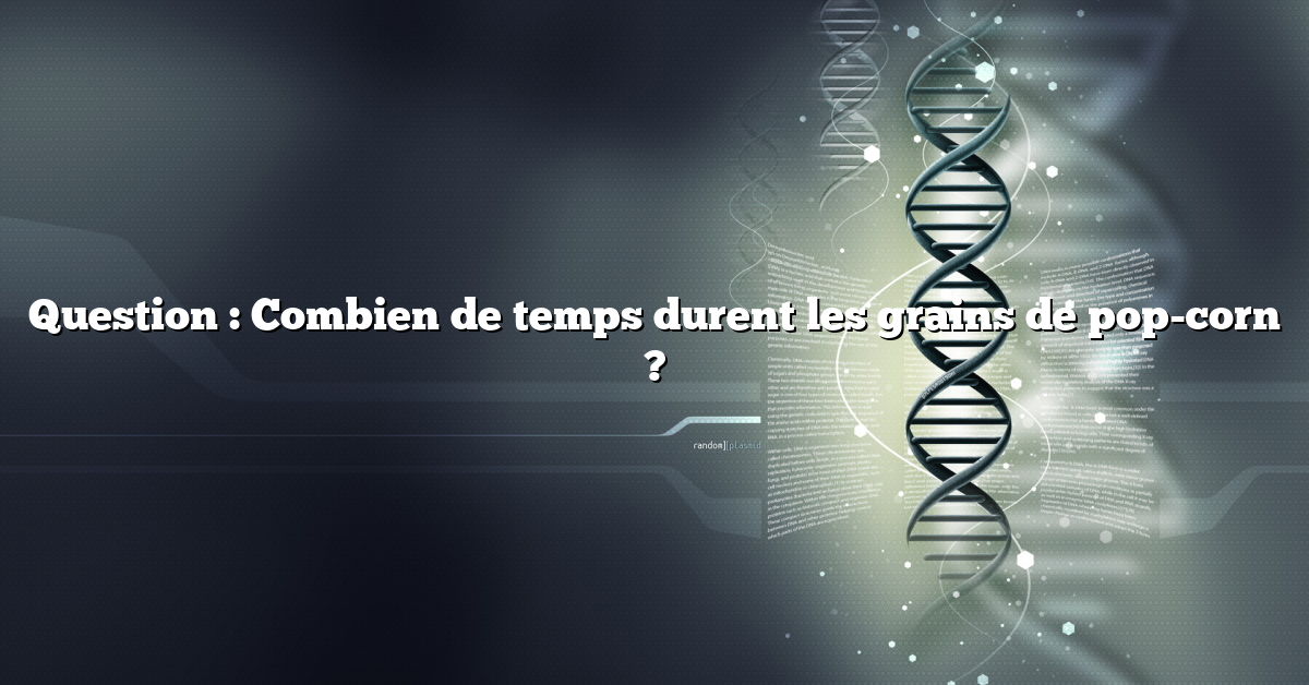 Question : Combien de temps durent les grains de pop-corn ?